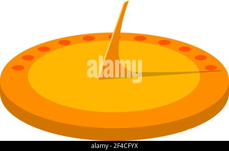 Vector illustration of a sundial. Isolate. Cartoon sun clock on a white background Stock Vector