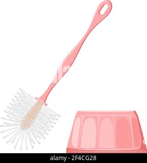 Vector toilet brush on a white background. Isolated toilet hygiene item. Stock vector illustration Stock Vector