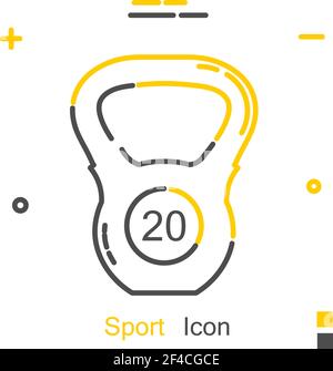Sports weight in a linear style. Line icon. Isolated on white background. Vector illustration. Stock Vector
