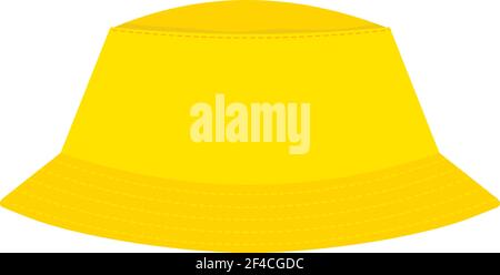Yellow abstract panama hat on a white background. Symbol of summer holiday. stock vector Stock Vector
