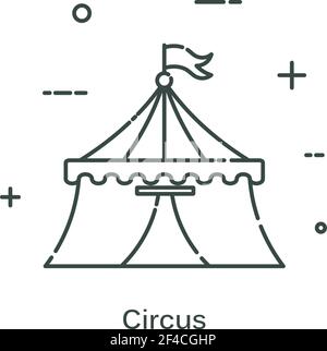 Circus tent in a linear style. Line icon isolated on white background. Vector illustration. Stock Vector