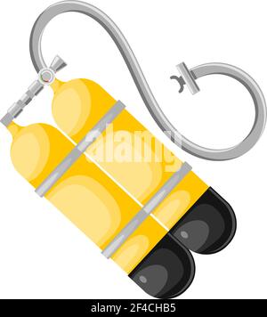 Abstract illustration of scuba. Vector aqualung in Cartoon style on a white background. Stock vector illustration Stock Vector