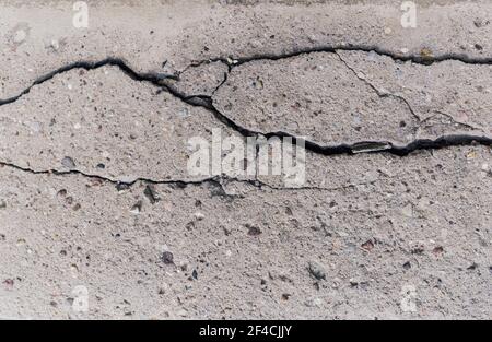 Cracks in a concrete ceiling Stock Photo