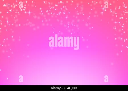 Abstract pink background with glowing particles. Vector background of falling snow. Stock vector illustration Stock Vector