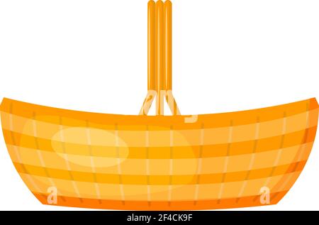 Vector image of a simple color baskets made of wicker. Cartoon style. Flat design basket on a white background. Stock vector illustration Stock Vector