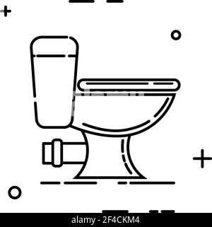 Abstract black bowl toilet icon on white background. Symbol of hygiene and cleanliness of the toilet. Vector illustration Stock Vector