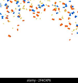 Abstract vector background with multicolored confetti. Cartoon confetti on a white background. Stock vector illustration Stock Vector