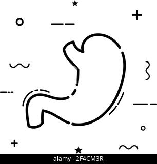 Abstract black stomach icon on white background. Vector illustration Stock Vector