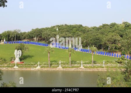 Buddhist statue to emerge in nature, in the largest oriental garden in Europe, Bacalhôa Buddha Eden Stock Photo