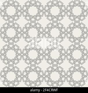 Decorative geometrical seamless pattern.  Traditional arabian and moroccan oriental ornamental background. Vector illustration. Stock Vector