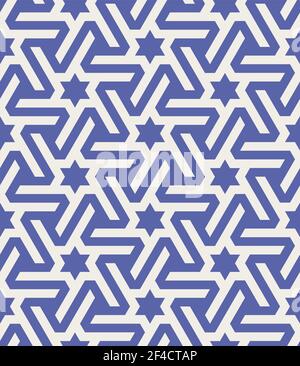 Decorative geometrical seamless pattern.  Traditional oriental ornamental background. Vector illustration. Stock Vector