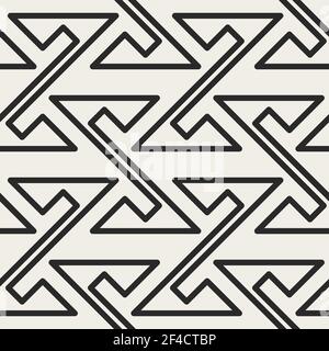 Decorative geometrical seamless pattern. Traditional oriental ethnic ornament. Vector background. Stock Vector
