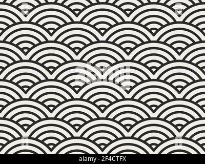 Decorative geometrical seamless pattern.  Traditional chinese ornament. Vector background. Stock Vector