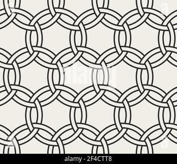 Decorative geometrical seamless pattern. Traditional oriental ornament with circles. Vector background. Stock Vector