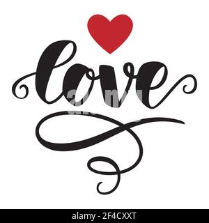 Love Handwritten Lettering Brush Pen Calligraphy. Vector illustration. Typography Print Stock Vector