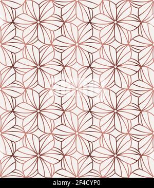 Decorative abstract floral seamless pattern in rose gold colors. Traditional oriental ethnic background. Vector illustration. Stock Vector