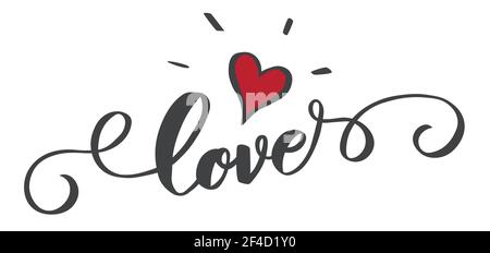 Love Handwritten Lettering Brush Pen Calligraphy. Vector illustration. Typography Print Stock Vector