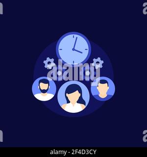 teamwork and deadline icon, vector Stock Vector