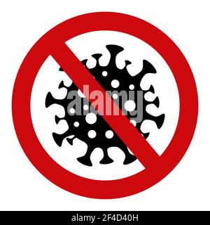 Coronavirus outbreak. Pandemic or virus infection concept. Stop  coronavirus. Prohibition sign. Health risk disease. Vector illustration Stock Vector