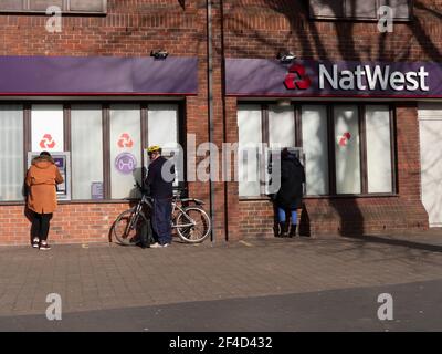 Natwest bank cashtill cash till hole in the wall atm Walthamstow High Street, Waltham Forest, London Stock Photo