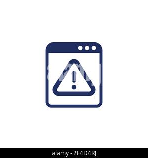 Error, warning window icon on white Stock Vector