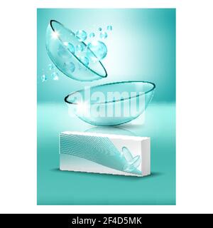 Contact Lenses Creative Advertising Poster Vector Illustration Stock Vector