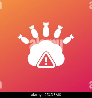 Hosting under DDoS Attack icon, vector art Stock Vector