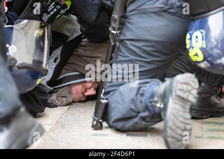London, UK. 20th Mar, 2021. A World Wide Rally For Freedom is organised a year after lockdowns were introduced. Protesters against the lockdown march through the city. Credit: Andy Barton/Alamy Live News Stock Photo