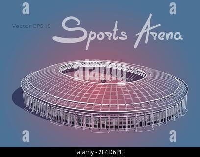 Sports arena. Hand drawn sketch vector Stock Vector