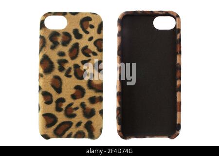 Mobile Phone Case on White Background Stock Photo