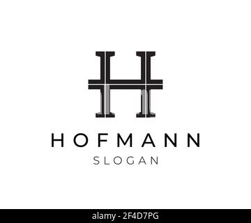 Initial letter type H elegant logo design for hotel, real estate, or architectural company. Abstract minimalist vector icon with H monogram for a business brand identity. Stock Vector