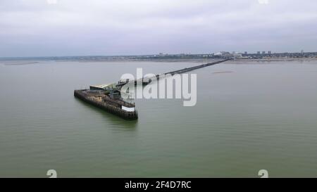 Southend-on-Sea, Essex, Aerial  pier head Stock Photo