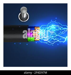 Electrician Services Creative Promo Poster Vector Illustration Stock Vector