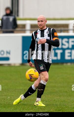 Elgin, UK. 20th Mar, 2021. 20 March 2021. This is from the Scottish League One match between Elgin City and Edinburgh City. Elgin Captain Euan Spark Credit: JASPERIMAGE/Alamy Live News Stock Photo