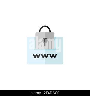 Secure web navigation. Security padlock. Internet concept. Flat color icon. Isolated commerce vector illustration Stock Vector