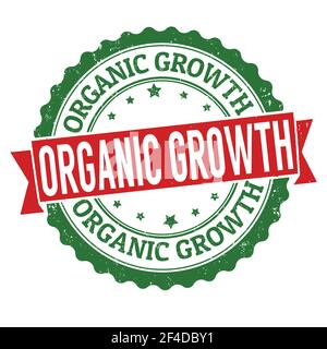 Organic growth grunge rubber stamp on white background, vector illustration Stock Vector