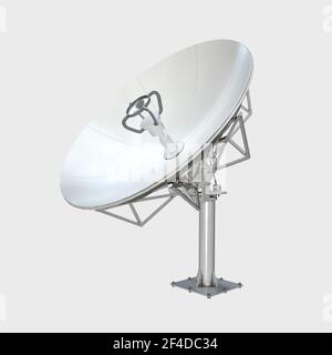 Satellite dish, 3D rendering isolated on white background Stock Photo ...