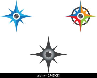 Compass Logo Template vector icon illustration design Stock Vector