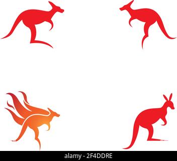 Kangaroo logo template vector icon illustration design Stock Vector