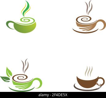 Tea cup logo template vector icon illustration design Stock Vector