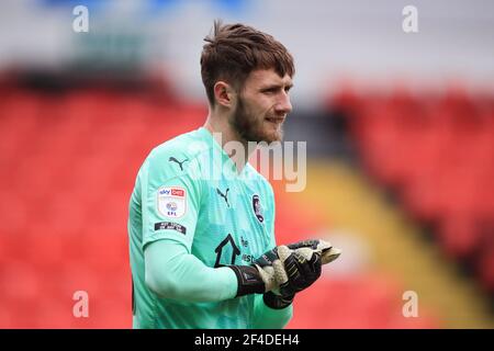 Barnsley, UK. 20th Mar, 2021. Bradley Collins #40 of Barnsley during the game in Barnsley, UK on 3/20/2021. (Photo by Mark Cosgrove/News Images/Sipa USA) Credit: Sipa USA/Alamy Live News Stock Photo