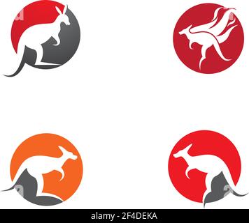 Kangaroo logo template vector icon illustration design Stock Vector