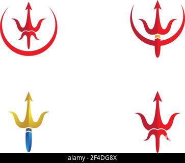 Trident logo template vector icon illustration design Stock Vector