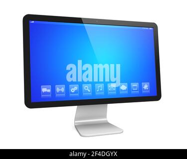 desktop computer icon on white background. computer sign. pc symbol ...