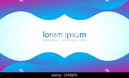 Memphis minimal wavy shape vector illustration. Abstract background design template with frame on bottom and top. Vibrant multicolor gradient. Stock Vector