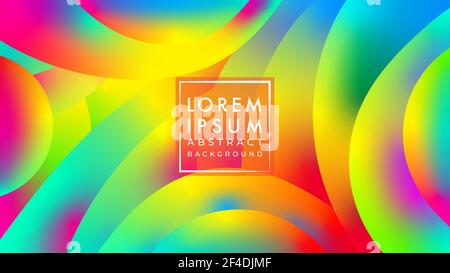 Futuristic rainbow bubbles layer vector illustration. Vivid gradient mesh liquid. Colorful abstract background design template. Stock Vector