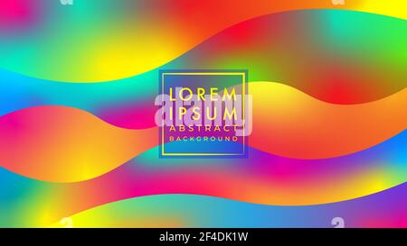 Futuristic rainbow fluid layer vector illustration. Colorful abstract background design template. Vivid gradient mesh liquid. Stock Vector