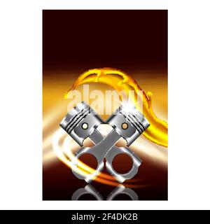 Car Engine Repair Service Advertise Poster Vector Stock Vector