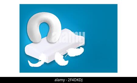 Orthopedic Pillows Advertise Banner Flyer Vector Illustration Stock Vector