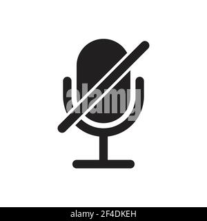 Muted microphone icon vector for your web design, logo, UI. illustration Stock Vector